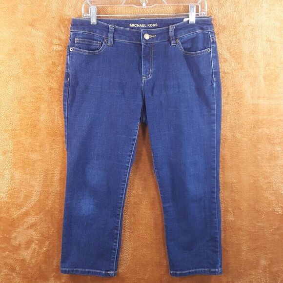 MICHAEL KORS Womens Jeans Size 4 Medium Wash Skinny Crop Stretch Denim - Picture 1 of 8
